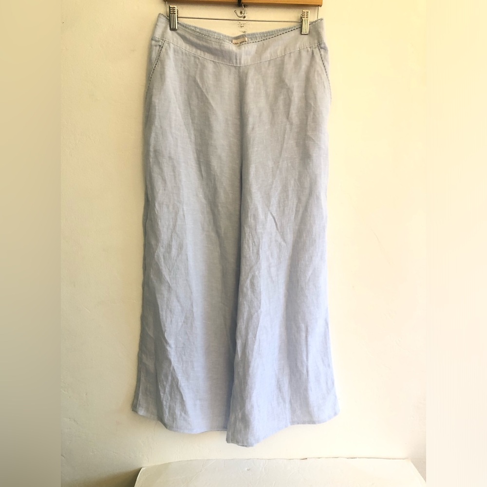 Laura Ashley Pants Women's Sz L Wide Leg Cottagecore Boho Romantic Lagenlook